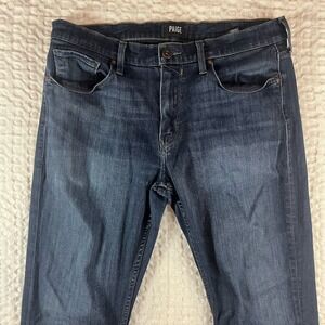 Paige 33x30 Federal Transcend Slim‎ Dark Wash Flex Denim Mens Jeans - Classic